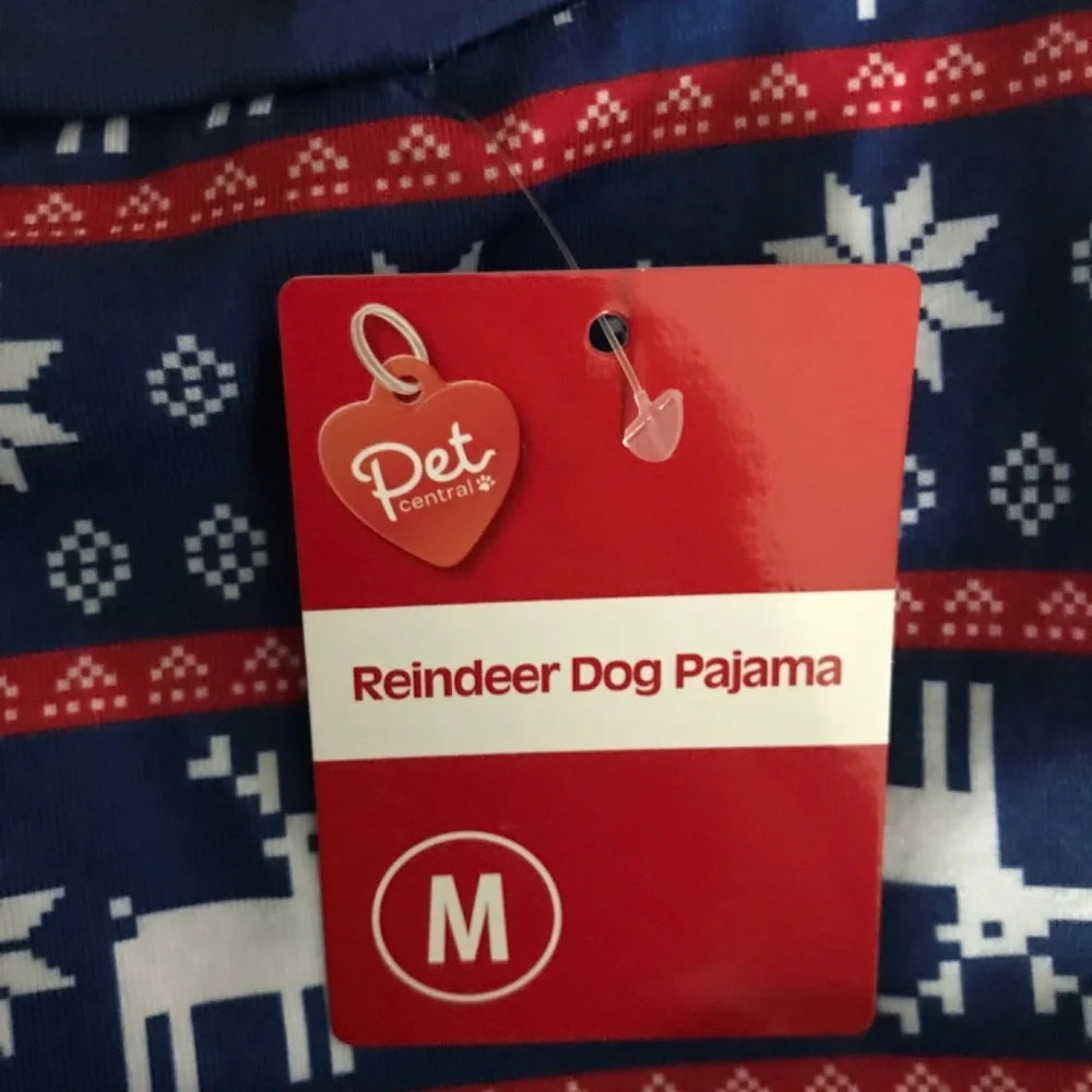 Pet Central Reindeer Dog Pajama NEW Size M-14”/35.56cm